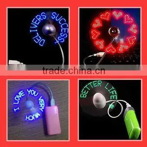 2015 Wholesale Led Glow Self Programmable Usb Input Led Message Fan thumbnail-3