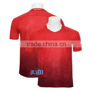 Customize a New Style Red Color Soccer Jersey Grade Original European 2016 thumbnail-1