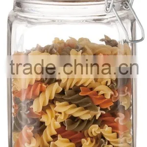 SINOGLASS Trade Assurance 1200ml Glass Jar Clip Top Storage Jar With Bamboo Lid Bamboo Cookie Storage Jar thumbnail-1