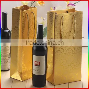 Wine Gold Paper Bag, Gold Paper Wine Bag thumbnail-2