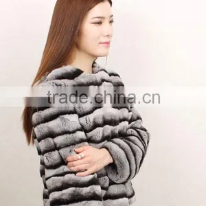 2015 Fashion Women Winter Genuine Rabbit Fur Coat RC11 thumbnail-5
