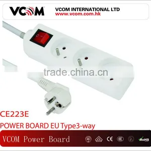 2014 High Quality 3 Way 16A 250V EU Type Power Board thumbnail-1