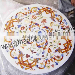 Beautiful Marble Inlay Dining Table Top thumbnail-2