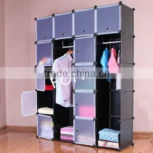 Clothes DIY Cubic Storage Cabinet, Made of Plastic, Metal Frame and ABS Brackets thumbnail-1
