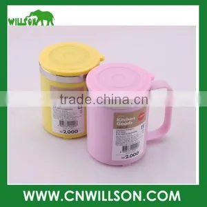 BPA Free 300ML Stainless Steel Tumbler With Color Plastic Lid and Handle thumbnail-3