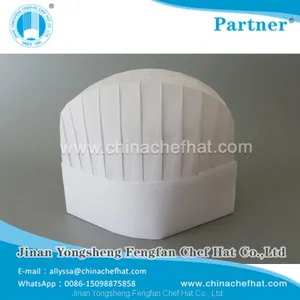 20cm Height Special White Round Top Cook Cap With Hook and Loop thumbnail-3