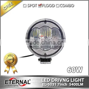 60W 7in High Power off Road Jeep Wrangler Led Driving Light ATV UTV CUV Motorcycle Powersports Spot Headlight thumbnail-2