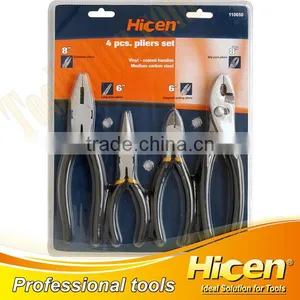 4Pcs Bi-color Dipped Handle American Type Pliers Set thumbnail-1