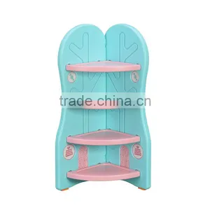 Children's Bookcase Kids Plastic Toy Storage Shelf thumbnail-6