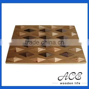Wooden Trivet With Polyhedron Wooden Placemat Joint Cutting Board 2016 New Desin Kitchenware thumbnail-1