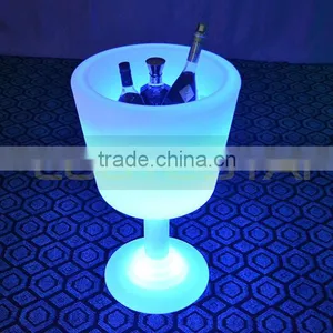 New Design Wineglass Shape Plastic Luminous Led Ice Bucket/Bar Wine Ice Bucket thumbnail-1