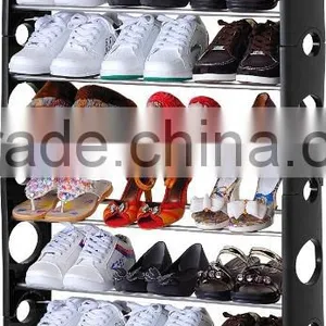 Store More Black Stackable Adjustable Plastic Shoe Shelf thumbnail-2