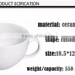 Two Handled White Ceramic Coffee Cup and Mug thumbnail-4