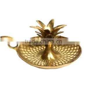 Embossed Pineapple Chamberstick Candle Holder thumbnail-1