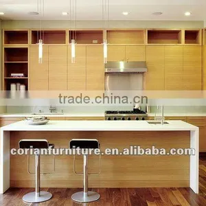 Modern Design PMMA Solid Surface +solid Wood Built Kitchen Center Bar Table thumbnail-1