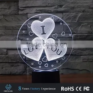 2017 Amazing Romantic Night Led Lamp Light 3d for Indian Wedding Gifts thumbnail-6