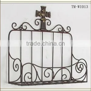 Wall Mount Iron Wire Book Holder thumbnail-1