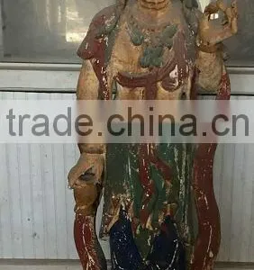 Hand Carved Kuanyin Buddha Statue Scultpure for Decor.use Wooden Buddha Statue Wood Buddha Statue Scultpure thumbnail-1