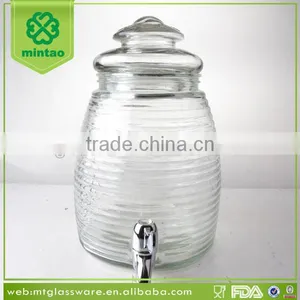 Clear Glass Juice Beverage Water Dispenser With Tap thumbnail-1