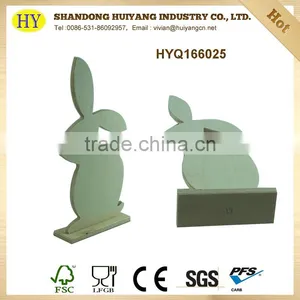 Unfinished Handmade Decor Wooden Rabbit Craft Wholesale thumbnail-1