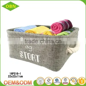 Household Functional Canvas Storage Basket With Cotton Liner Handle thumbnail-3