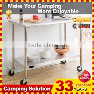 Stainless Steel Work Table With Wheels and Storage thumbnail-2