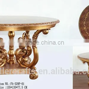 FA-187P-01 Four Leg Classical Glass Top Round Center Table thumbnail-4