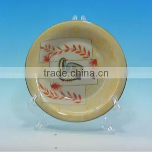 USA Round Colorful Ceramic Plate for Dessert Porcelain Plate thumbnail-1