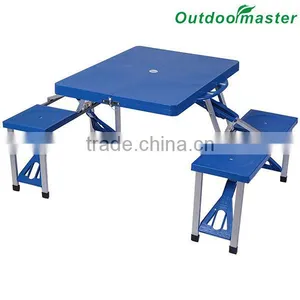 Patio Durable Portable 4Seat Aluminum Folding Picnic Table Set thumbnail-1