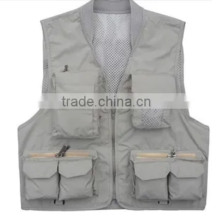 2017 New Arrival Plus Size Male Outdoor Casual Multi-pocket Film Vest Jacket L-4XL Fishing Mesh Vest thumbnail-1