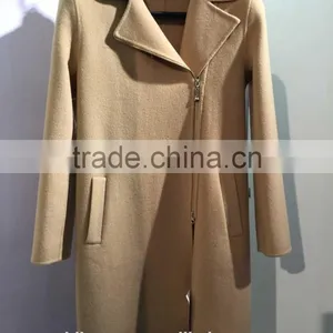 Ladies Handle Camel 100% Wool Coat for Sring and Fall thumbnail-1