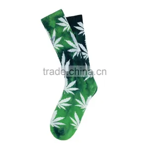 Basic Mens Cushion Weed Plant Life Leaf Tie Dye Color Socks thumbnail-1