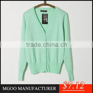MGOO New Cheap Price Women Plain Cardigan Stock S-XL Women Sweaters Cotton Winter Clothes For Ladies thumbnail-3