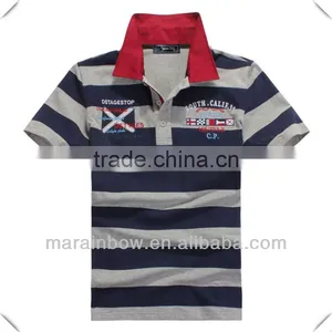 Fashion Custom Design Striped Dry Fit Polo Shirt for Boys 2013 thumbnail-1
