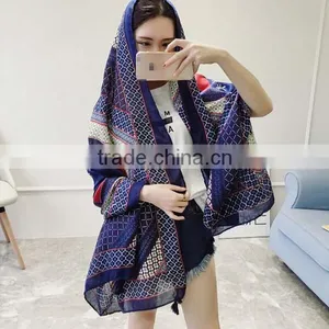 Korean Style 2017 New Style Girl Scarf Cotton Material Sun-block at the Seaside Outdoor Popular Yong Ladies Muffler thumbnail-4