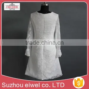 Long Sleeve Lace Applique Bridal Wedding Dress thumbnail-1