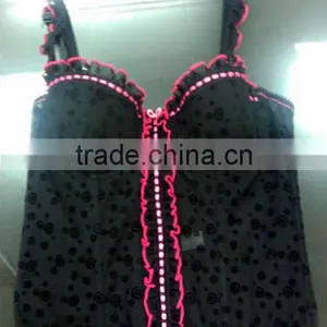 Open Hot Sex Women Photo Corset With Lovely Flock Print/sexy Print Corset thumbnail-1