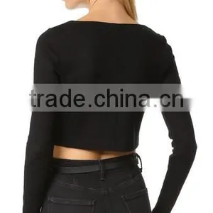 OEM Seriver Women T Shirt Black Soild Color Cotton Jesery V Necklace T Shirt thumbnail-3
