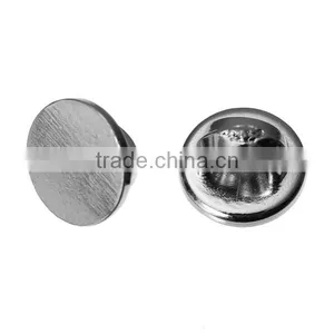 Plastic Sewing Shank Buttons Scrapbooking Single Hole Round Silver Tone 6mm Dia thumbnail-1