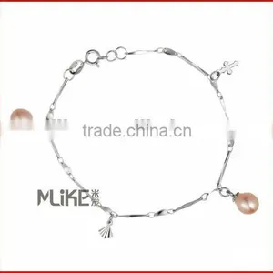 925 Silver Bracelet With Freshwater Pearl M3006 thumbnail-1