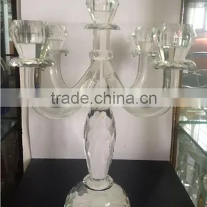 Hot Sale! Latest 34cm Multifunctional 5 Arms Crystal Candle Holder For Decoration thumbnail-2