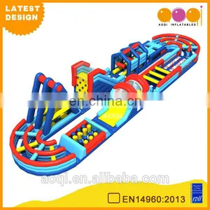 2015 AOQI Latest Design Giant Amusement Park Inflatable Combination Obstacle Course for Sale thumbnail-1