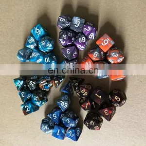 High Quality Multi-Sided Dice New 7pc/lot Dice Set With Marble Effect d4 d6 d8 D10 D10 D12 D20 DUNGEON and DRAGONS Rpg Dice Game thumbnail-4