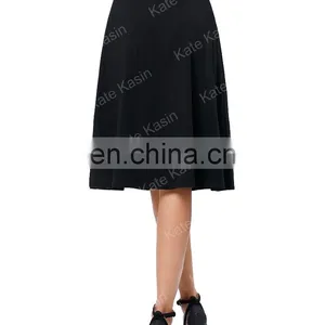 Kate Kasin Occident Women's High Stretchy Cotton High Waist A-line Flared Skirt KK000279-1 thumbnail-2