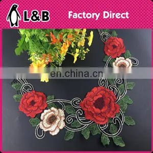 B-022 Colorful Collars Design Simple Embroidery Lace Neck Embroidery Applique thumbnail-1