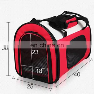 Red Pet Carrier Bag With Mesh and Handle Strap for Dog and Cat thumbnail-3