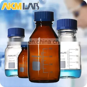 AKMLAB 100ml Borosilicate Reagent Bottle With Blue Plastic Cap thumbnail-1