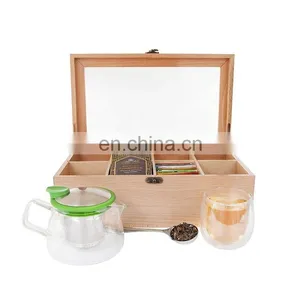 Hot Sale Customized Unfinished Hinge Lid Acrylic Lid Wooden Box thumbnail-1