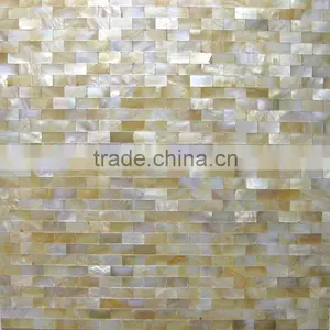 Mesh Freshwater Shell Mosic Tiles Beige Pattern Mother of Pearl Mosaic Tile thumbnail-1