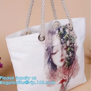 CANVAS TOTE BOAT BAGS, ECO SHOULDER HANDLE HANDY BAGS, SHOPPING SHOPPER GROCERY, LAUNDRY BAGS thumbnail-4